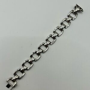 Vintage 1980’s  925 Sterling Silver Puff Link Bracelet